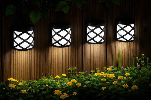 6 x LED Solar Powered Fence Wall Light – Outdoor Waterproof Warm White