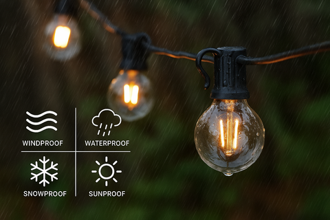 Outdoor LED Festoon lights With G40 Bulbs