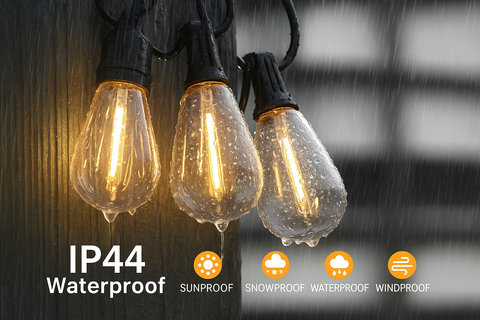 18.3M Festoon String Lights Outdoor With ST38 LED Bulbs