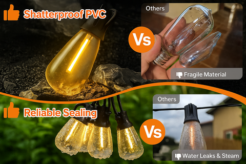 18.3M Festoon String Lights Outdoor With ST38 LED Bulbs