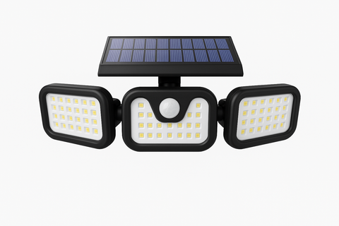 LED 3-Head Motion Sensor Solar Security Light - IP65 Waterproof