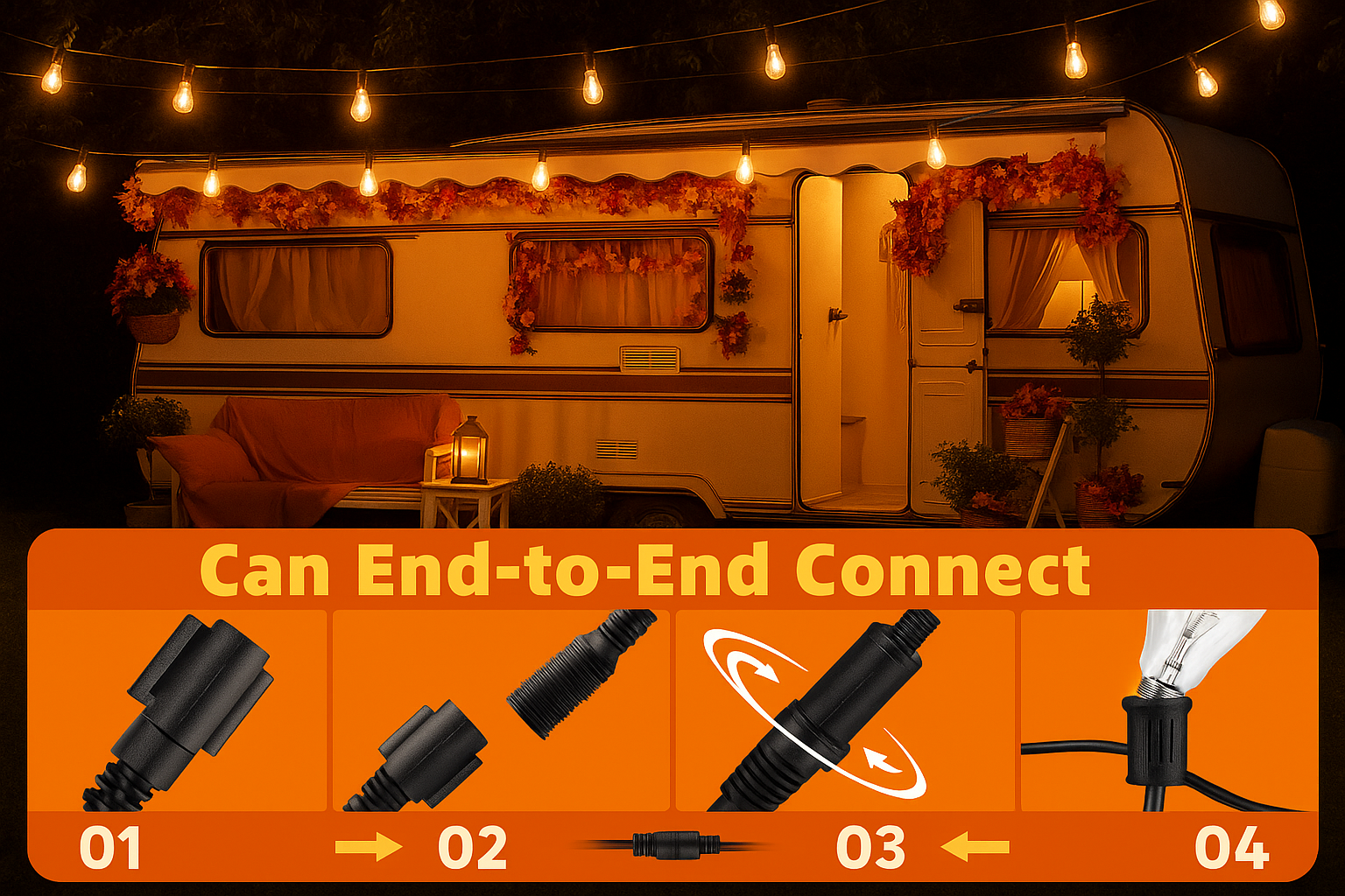 7.5M Outdoor Festoon Lights With 13 Shatterproof Bulb