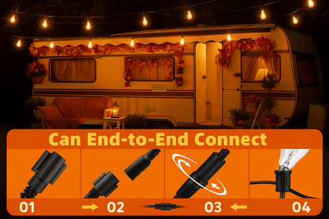 7.5M Outdoor Festoon Lights With 13 Shatterproof Bulb
