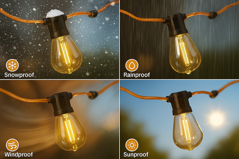 7.5M Outdoor Festoon Lights With 13 Shatterproof Bulb