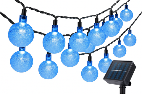 36ft Solar Garden Lights 60 LED Crystal Ball Fairy Lights Waterproof
