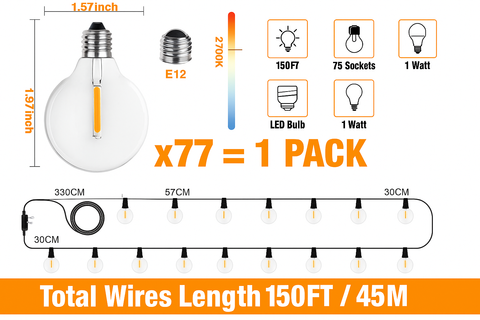 IP45 Outdoor Weatherproof Festoon Garden Lights