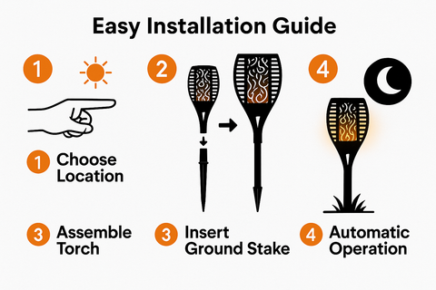 Solar Torch Lights for Outdoor - 33 LED Flickering Flame (Pack of 4)