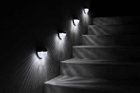 Modern 4x Solar Powered Door Fence Wall Lights – Waterproof Outdoor Garden Lighting