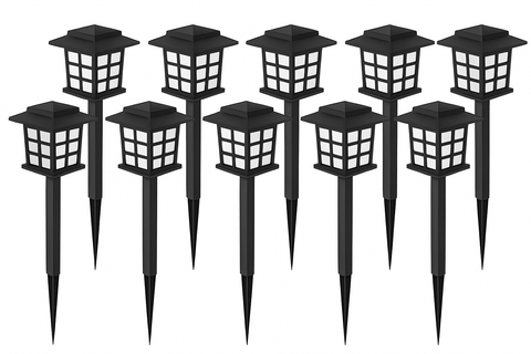 Solar-powered garden lights with auto on/off for yard and patio