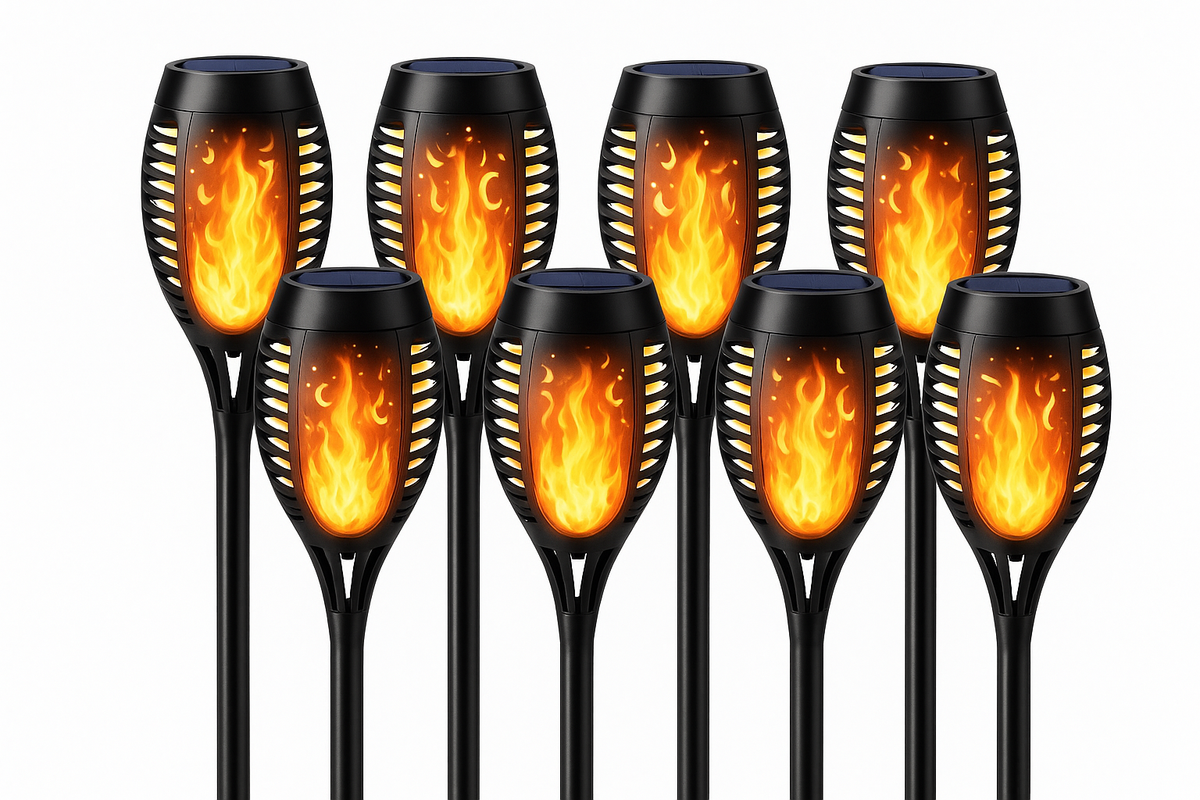 LED Solar Powered Garden Lights – IP65 Waterproof, 53 cm Tall Flickering Light