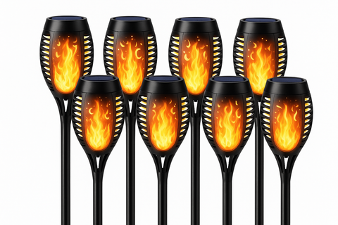 LED Solar Powered Garden Lights – IP65 Waterproof, 53 cm Tall Flickering Light