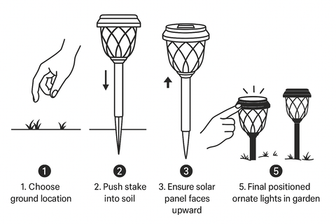 Pack of 6 LED Solar Powered Stake Lights