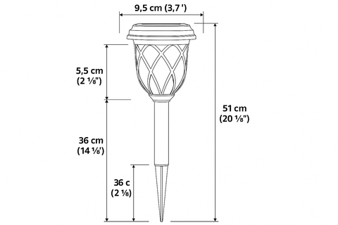 Pack of 6 LED Solar Powered Stake Lights