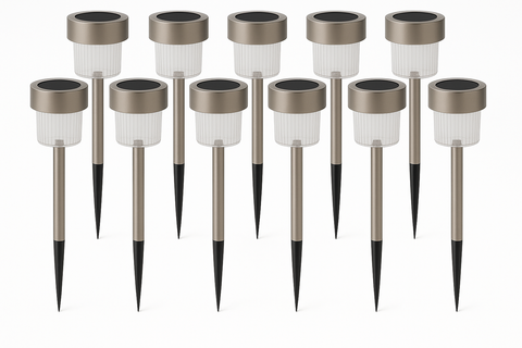 10 Pcs LED Solar Powered Stake Lights – Outdoor Garden Pathway Lights