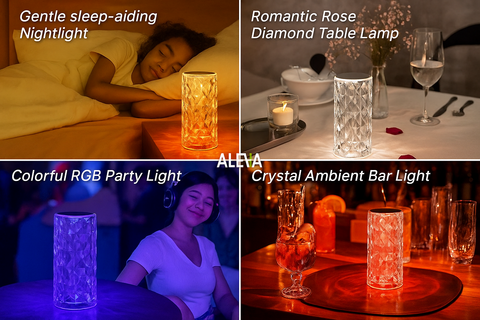 Diamond LED Table Touch Lamp - Elegant Modern Crystal Light