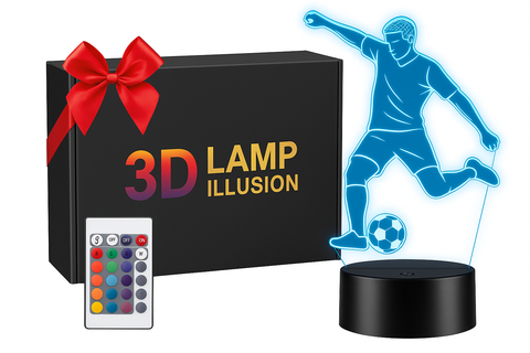 3D Illusion Football Night Lamp 16 Color LED Light for Kids and Boys