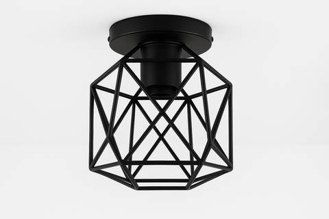 Industrial Black Vintage Style – Semi Flush Mount Ceiling Light
