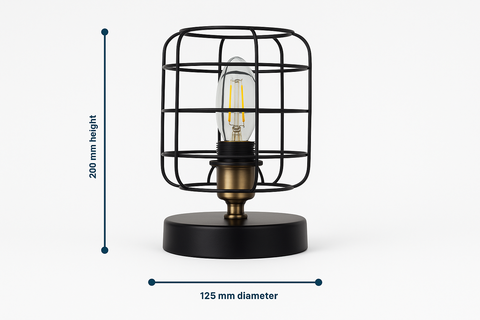 Black with Antique Brass Detail Table Lamp