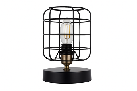 Black with Antique Brass Detail Table Lamp