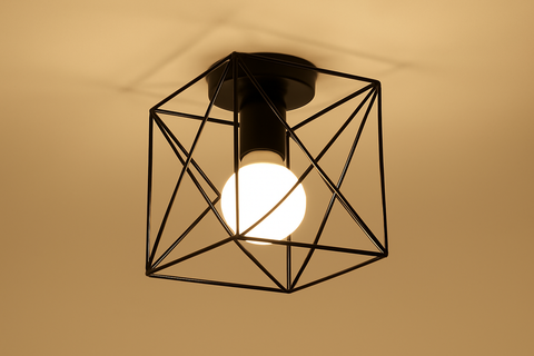 Vintage Semi-Flush Ceiling Light – Industrial Metal Fixture