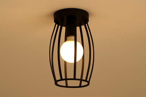 Vintage Semi-Flush Ceiling Light – Industrial Metal Fixture