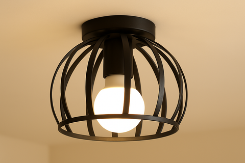 Vintage Semi-Flush Ceiling Light – Industrial Metal Fixture