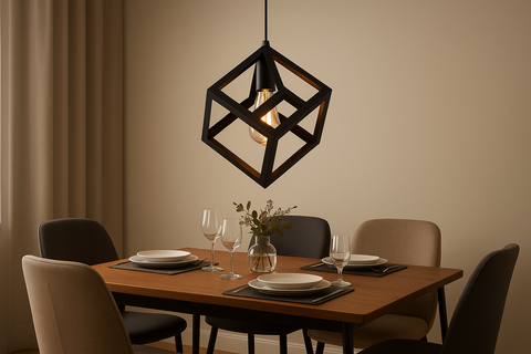 Triangle Retro Loft Pendant Light – Vintage Industrial Ceiling Lamp – E27 Base