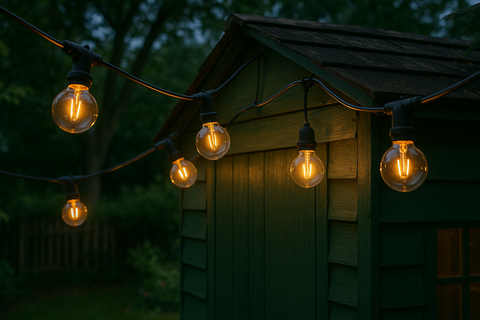 Garden Festoon Lights With G40 Bulbs 6M