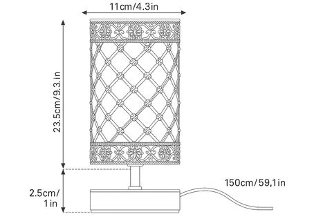 Silver Crystal Bedside Table Lamp – Alpha Lights