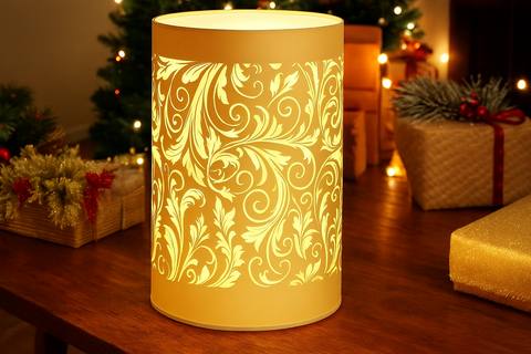 Cordless LED Table Lamp – Sparkling Leaf Design – Alpha Lights
