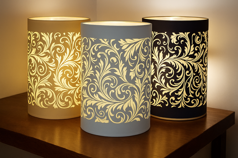 Cordless LED Table Lamp – Sparkling Leaf Design – Alpha Lights
