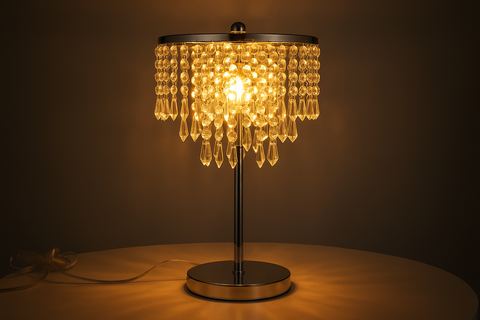 Chrome Crystal Jewelled Table Reading Lamp – 3 Elegant Designs