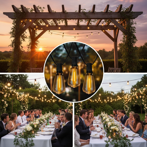 2 Pack LED Outdoor Festoon light Waterproof 24ft