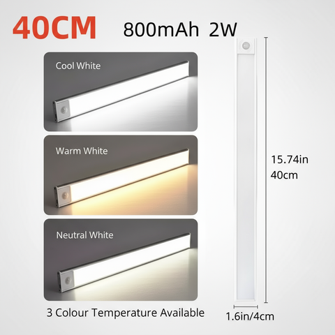 LED PIR Motion Sensor Strip Light – USB Rechargeable Cabinet & Closet Lamp