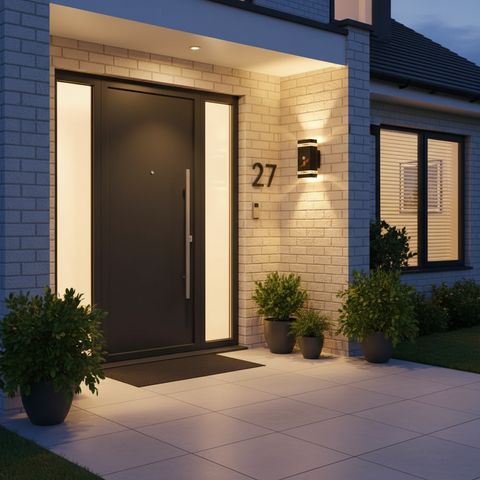 Up Down Black Outdoor Wall Light PIR Sensor Modern LED