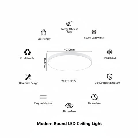 Modern Flush Mount LED Ceiling Light Waterproof Light - 36W