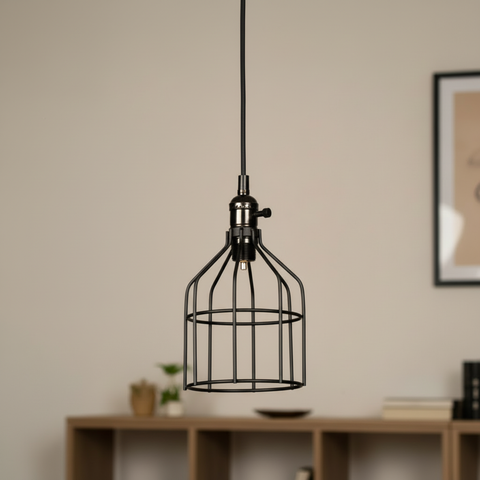 Black Iron Industrial Pendant CellinghLight – ST64 E27 – Vintage Indoor Style