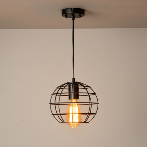 Black Iron Industrial Pendant CellinghLight – ST64 E27 – Vintage Indoor Style