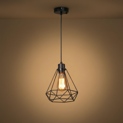 Black Iron Industrial Pendant CellinghLight – ST64 E27 – Vintage Indoor Style