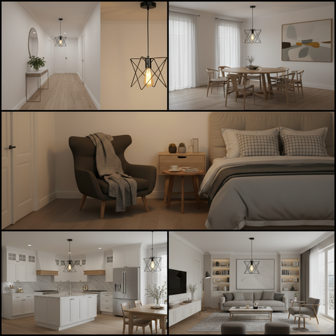 Black Iron Industrial Pendant CellinghLight – ST64 E27 – Vintage Indoor Style