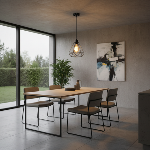 Black Iron Industrial Pendant CellinghLight – ST64 E27 – Vintage Indoor Style