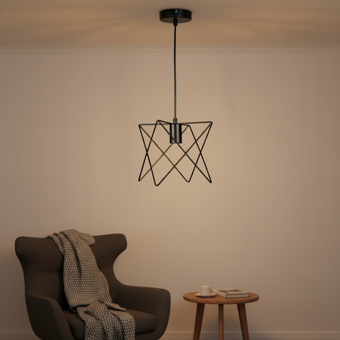 Black Iron Industrial Pendant CellinghLight – ST64 E27 – Vintage Indoor Style