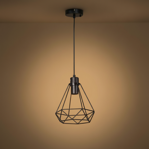 Black Iron Industrial Pendant CellinghLight – ST64 E27 – Vintage Indoor Style