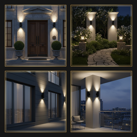 Outdoor Up & Down Wall Light – GU10 Compatible – IP44 Waterproof Stainless Steel – Energy-Efficient Exterior Lighting for Gardens, Patios & UK Homes
