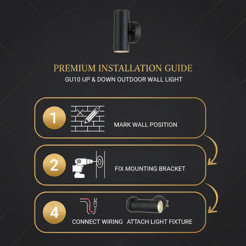 Outdoor Up & Down Wall Light – GU10 Compatible – IP44 Waterproof Stainless Steel – Energy-Efficient Exterior Lighting for Gardens, Patios & UK Homes