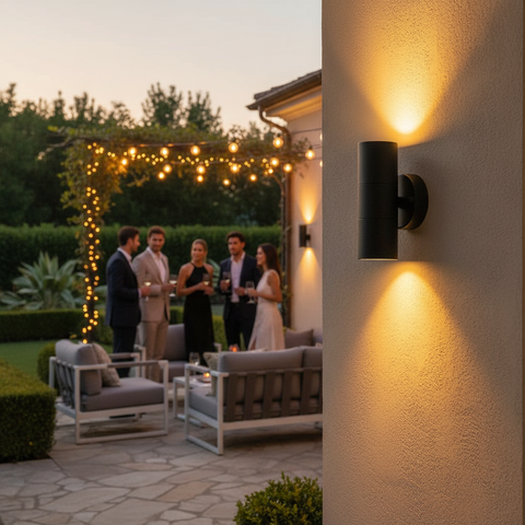 Outdoor Up & Down Wall Light – GU10 Compatible – IP44 Waterproof Stainless Steel – Energy-Efficient Exterior Lighting for Gardens, Patios & UK Homes