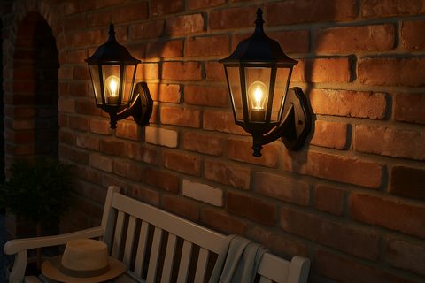 Traditional Garden Wall Lantern with Motion Sensor