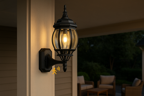 PIR Motion Sensor Anti-Rust Wall Lantern 60W