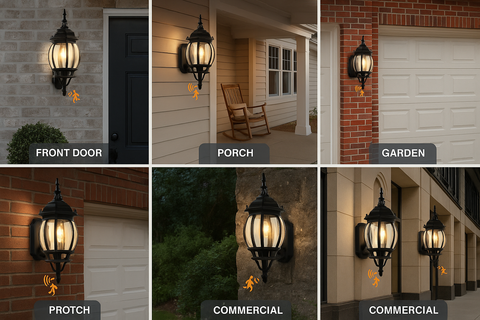PIR Motion Sensor Anti-Rust Wall Lantern 60W