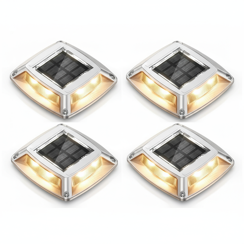 LED Solar Deck Lights Outdoor Waterproof Garden Step & Pathway Lamps